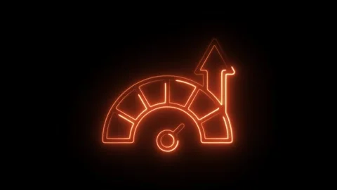 Glowing neon efficiency icon isolated on black background. HD Video motion .. Stock Footage 304115025