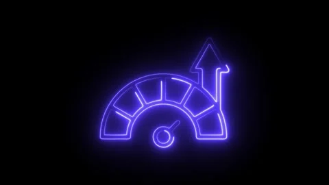 Glowing neon efficiency icon isolated on black background. HD Video motion .. Stock Footage 304115064