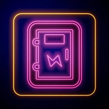Glowing neon Electrical panel icon isolated on black background. Vector Stock Illustration