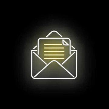 Glowing neon email envelope icon communication message イラスト素材