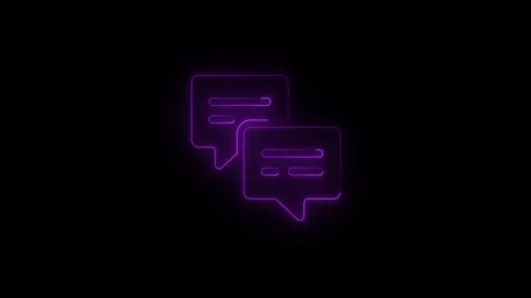 Glowing neon email or message icon animation in a circle. Neon message icon.. Stock Footage 339788943