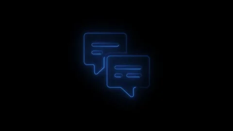 Glowing neon email or message icon animation in a circle. Neon blue message.. Stock Footage 340243265