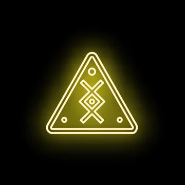 Glowing neon esoteric symbol in triangle shape イラスト素材