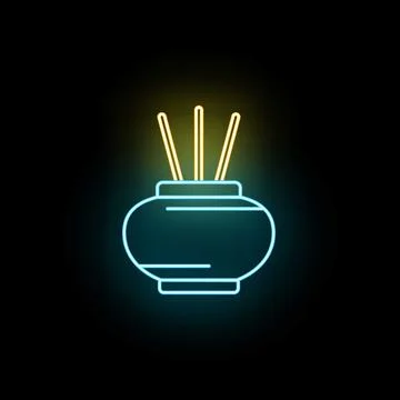 Glowing neon essential oil diffuser for aromatherapy wellness Stock Illustration