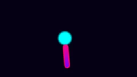 A glowing neon exclamation mark icon set against a deep black background Stock Footage 336263329