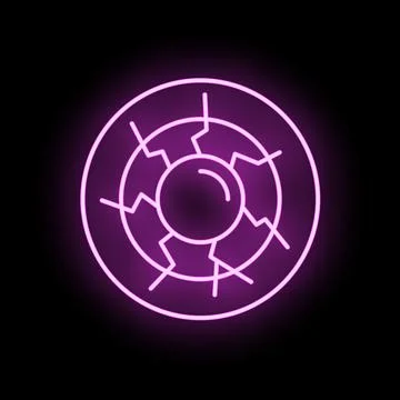 Glowing neon eye icon with geometric lines Illustrazione stock