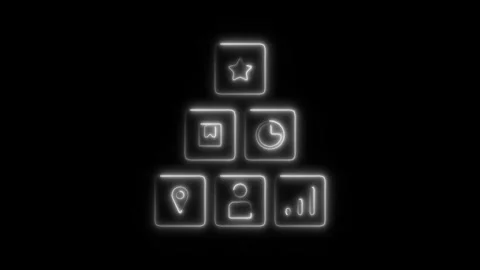 Glowing neon factor-1 icon isolated on black background. HD Video motion gr.. Stock Footage 304156105