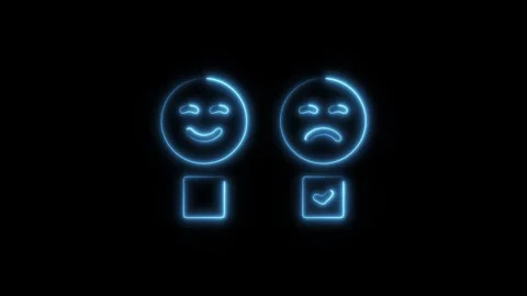 Glowing neon feedback, icon isolated on black background. HD Video motion g.. Stock Footage 304152735