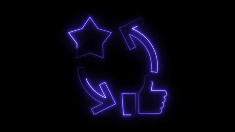 Glowing neon feedback loop animation on black background Stock Footage 308286190