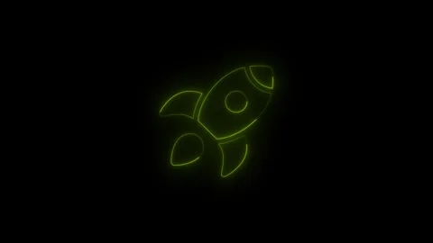 Glowing neon fighter plane icon animation video on black background. Abstra.. 스톡 동영상 331835977