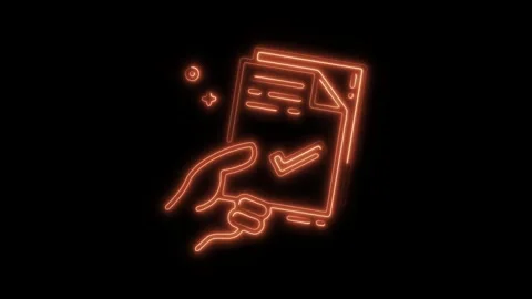 Glowing neon files icon isolated on black background. HD Video motion graph.. Stock Footage 304142111