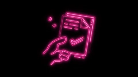 Glowing neon files icon isolated on black background. HD Video motion graph.. Stock Footage 304142139