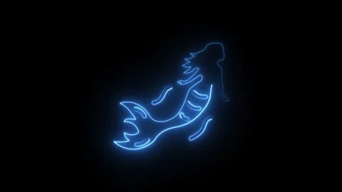 Glowing neon fish icon isolated on black background. HD Video motion graphi.. Stock Footage 314642592