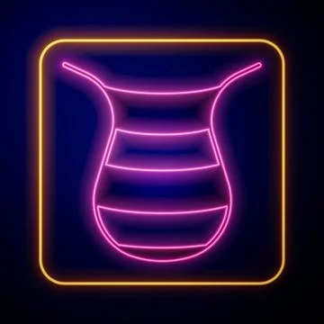 Glowing neon Fishing net icon isolated on black background. Fishing tackle:  Royalty Free #168736630