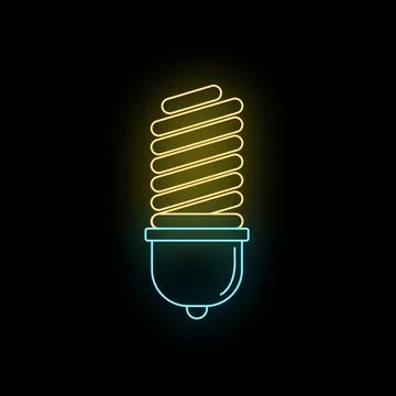 Glowing neon fluorescent light bulb concept Stock Illustration