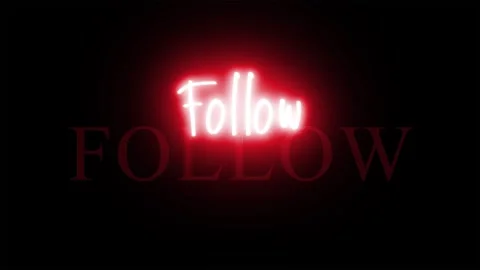 Glowing neon follow button animation 4k animated on black background Stock Footage 322966283