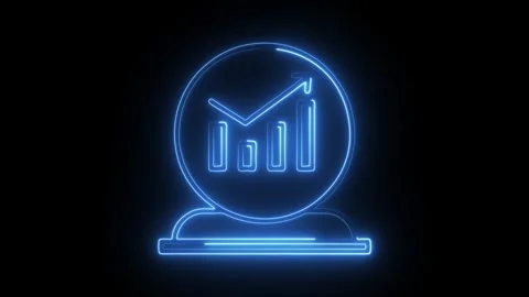 Glowing neon forecasting icon isolated on black background. HD Video motion.. Stock Footage 314642394
