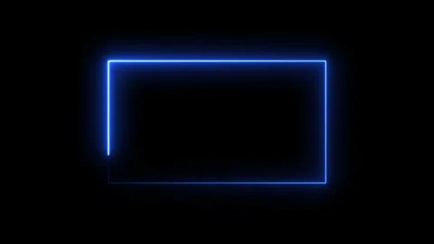 Glowing neon frame animated on background. neon rectangle frame line seamle.. Vídeo Stock 336549776