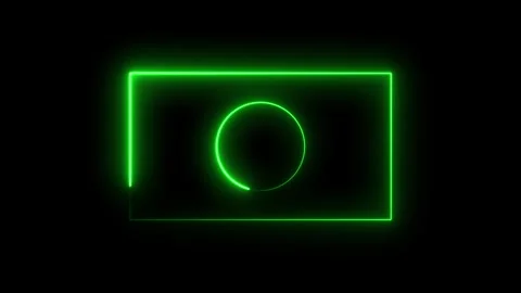 Glowing neon frame animated on background. 4k border line light. neon recta.. Vídeos de archivo 336549791