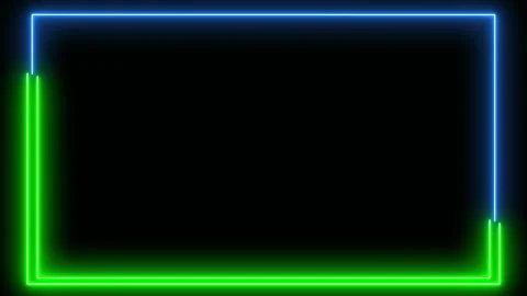 Glowing Neon Frame Animation on a black background. Stock Footage 171478114