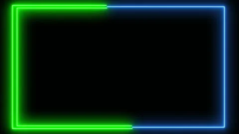 Glowing Neon Frame Animation on a black background. Stock Footage 171484692