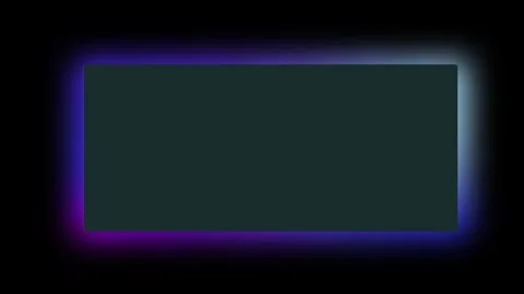 Glowing neon frame animation. Dark background with rectangular shape illuminated Stock Footage 315447554