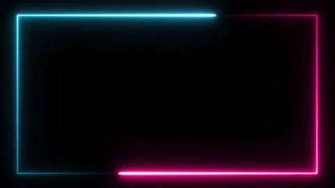 Glowing neon frame on black background. Stock Footage 170897287