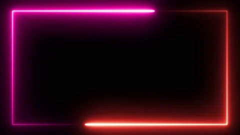 Glowing neon frame on black background. Stock Footage 170897566