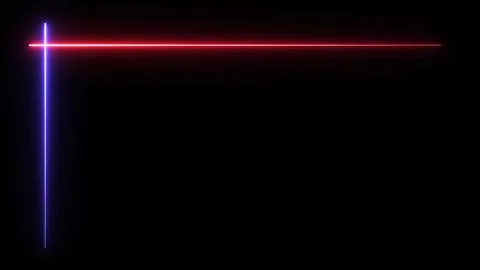 Glowing neon frame with blue and red lines animation loop on black background Stock Footage 336383537