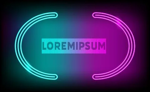 Glowing neon frame design template Stock Illustration