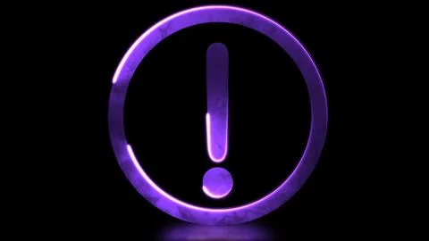 Glowing neon frame effect looping caution warning sign symbol. Black backgr.. Illustrazione stock