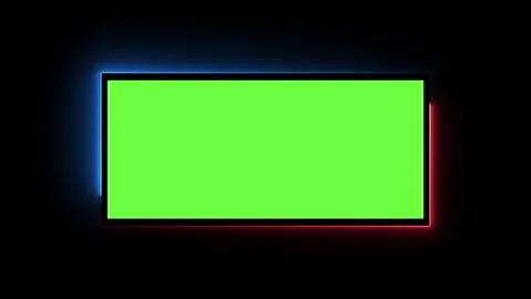Glowing neon frame with green screen animation isolated on black background Stock Footage 328305254