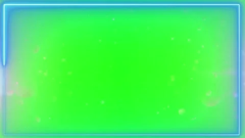 Glowing Neon Frame Overlay with Floating Particles on a Green Screen Background Stock Footage 338326780