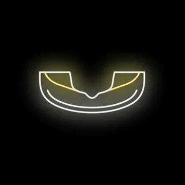Glowing neon fruit slice sign concept Stock Illustration