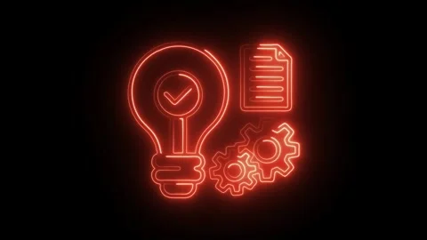 Glowing neon function icon isolated on black background. HD Video motion gr.. 스톡 동영상 314643057