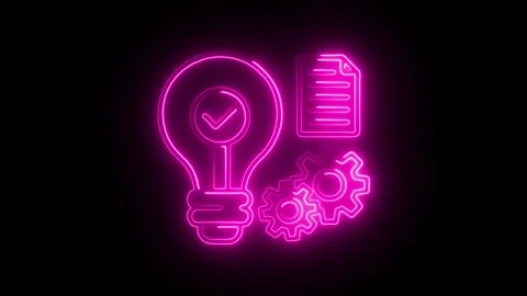 Glowing neon function icon isolated on black background. HD Video motion gr.. Video stock 314643061