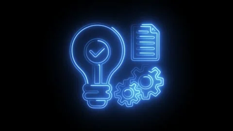 Glowing neon function icon isolated on black background. HD Video motion gr.. Video stock 314643066
