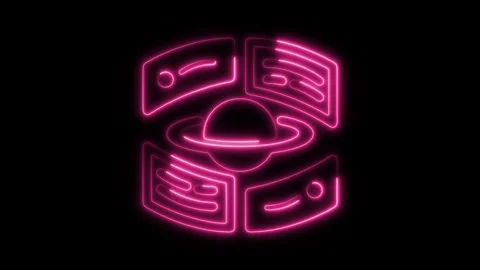 Glowing Neon Future Icon Isolated, Representing Innovation and Technology, .. Stock Footage 301204538