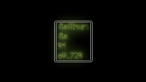 Glowing neon Gallium element animation. Neon Gallium element animated on bl.. Stock Footage 341675749