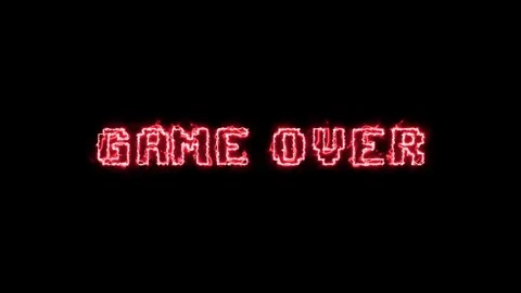 Glowing neon game over text animation isolated on black background Vidéo 335297016