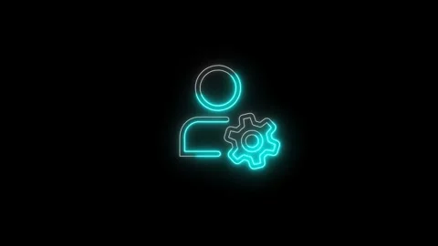 Glowing neon Gear Rotation Settings UI Element Stock Footage 311652016