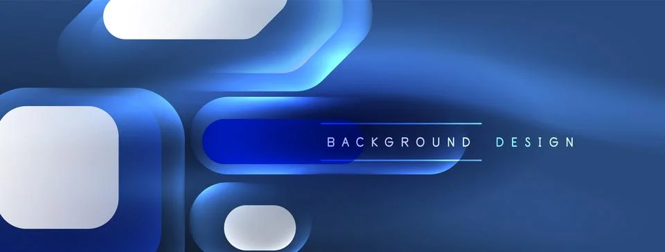 Glowing neon geometric elements abstract background. Neon light or laser show Illustrazione stock