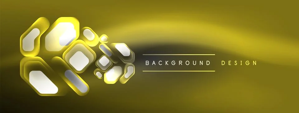 Glowing neon geometric elements abstract background. Neon light or laser show Stockillustratie