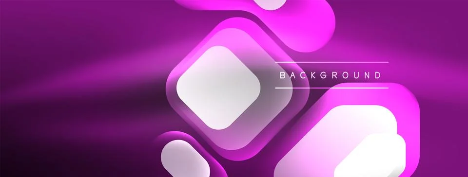 Glowing neon geometric elements abstract background. Neon light or laser show Stockillustratie