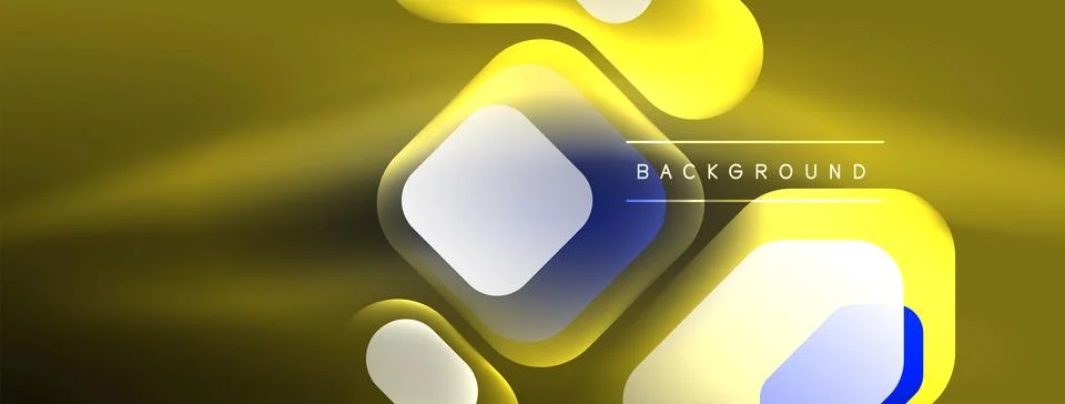 Glowing neon geometric elements abstract background. Neon light or laser show Stockillustratie