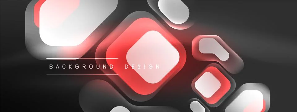 Glowing neon geometric elements abstract background. Neon light or laser show 스톡 일러스트