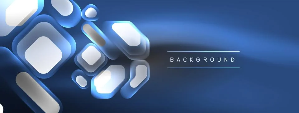 Glowing neon geometric elements abstract background. Neon light or laser show 스톡 일러스트
