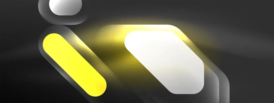 Glowing neon geometric elements abstract background. Neon light or laser show 스톡 일러스트