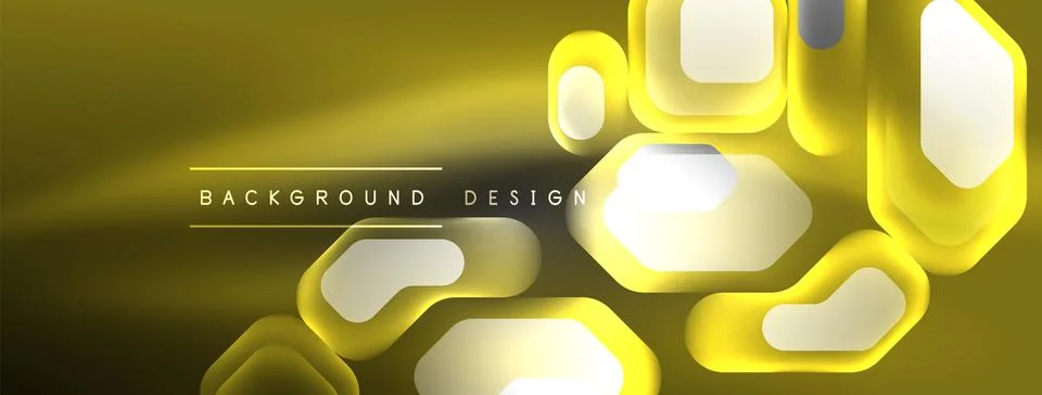 Glowing neon geometric elements abstract background. Neon light or laser show Stock Illustration