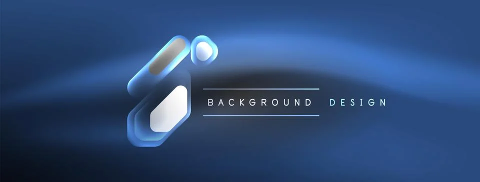 Glowing neon geometric elements abstract background. Neon light or laser show Illustrazione stock